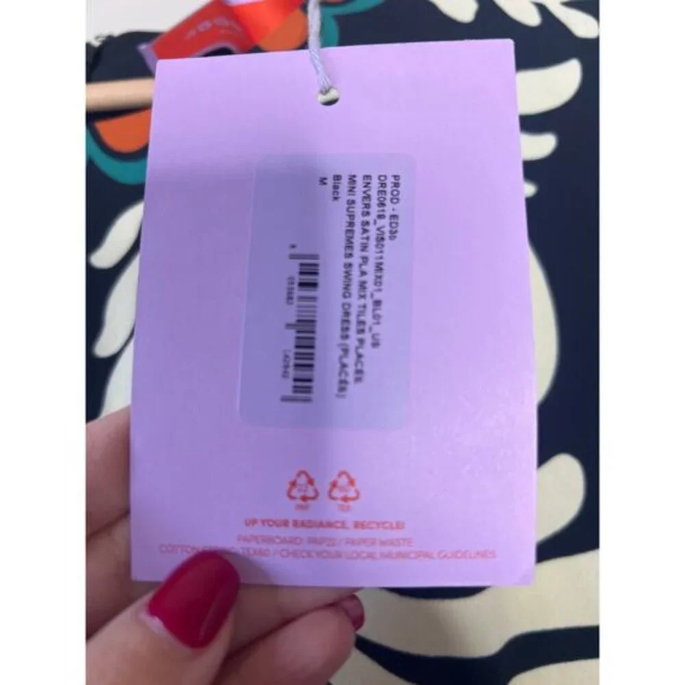 NWT La Double J Mini Supreme Swing Long Fluted Sleeves Dress Black Size: Medium - Picture 6 of 9